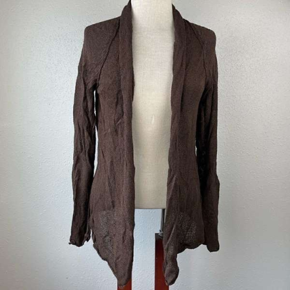 Brown Open-Front Women's Cardigan Sweater
